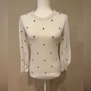 Boden Polka Dot Cream Sweater 100% Cotton